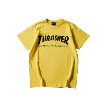Thrasher Straight T Shirt Japan Version Unisex Yellow