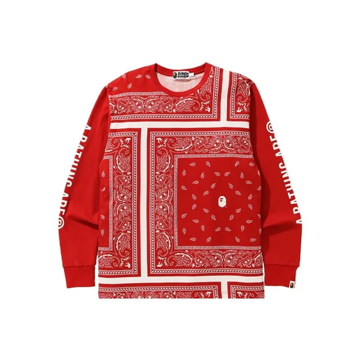 A BATHING APE Bandana Print L/S Tee-0