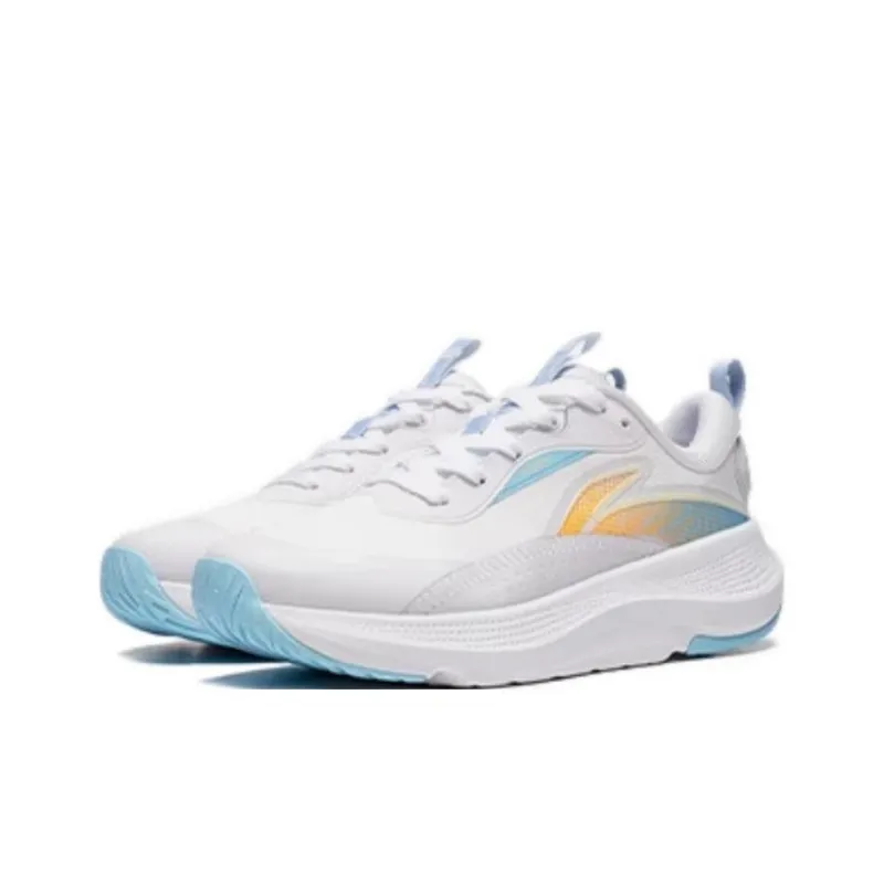 LiNing Soft Anti-Slip Wear-Resistant Low-Top Casual Shoes Women's White Blue-2