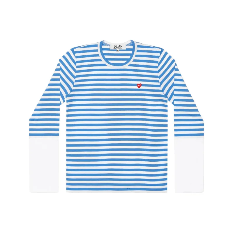 CDG Play T Shirts Men Blue-0