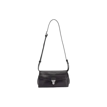 Lemaire Cow Leather Shoulder Bag Trumpets Women's Black