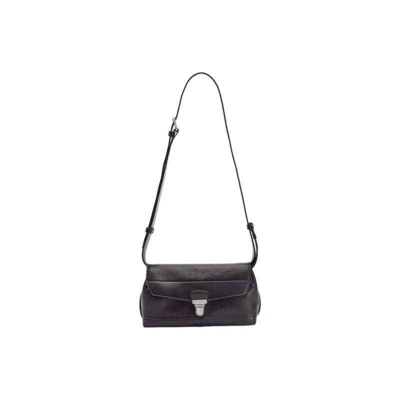 Lemaire Cow Leather Shoulder Bag Trumpets Women's Black-0