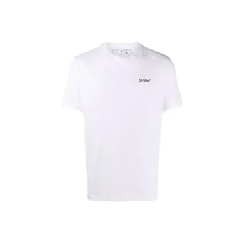 OFF WHITE Text Logo Caravaggio Saint Jerome Writing Arrows Slim Fit T Shirt