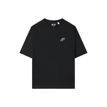 FILA Drop Shoulder Sleeve T Shirt Unisex Jet Black