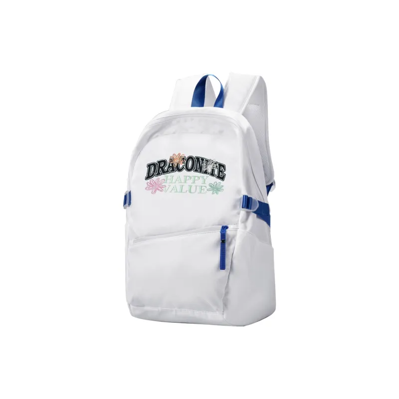 DRACONITE Embroidery Student Backpack Regular Unisex Blue White Color Blocking-20
