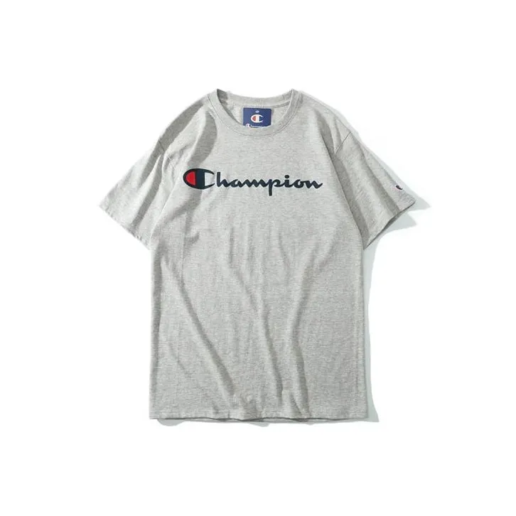 Champion T Shirt US Version Unisex Light Gray-0