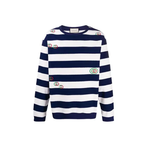 GUCCI T Shirts Men Blue White Stripes