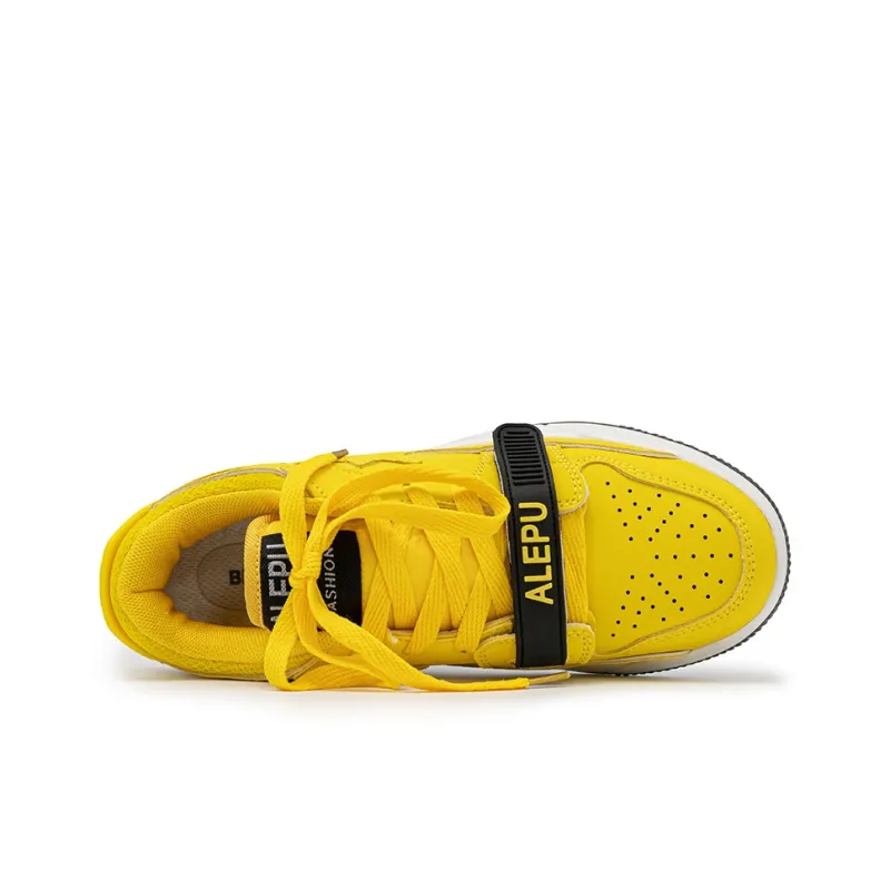 BEIER Stars Collection Durable Lightweight And Breathable Low Top Skateboard Shoes Unisex Electric Mother Yellow-3