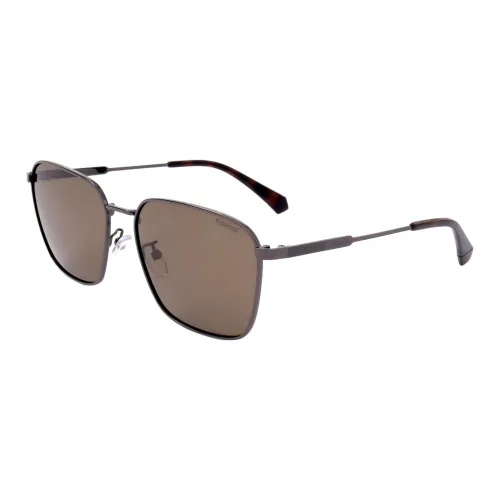 square-frame Square Sunglasses Braun Men's Silver