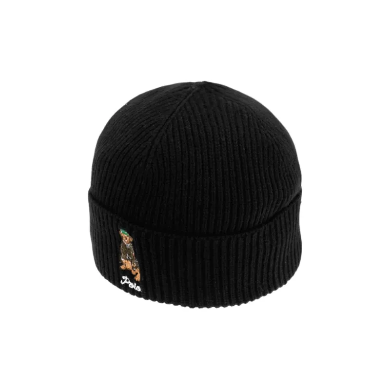 Polo Ralph Lauren Acrylic Recycled Nylon Wool Nylon Beanies Men's Black-3