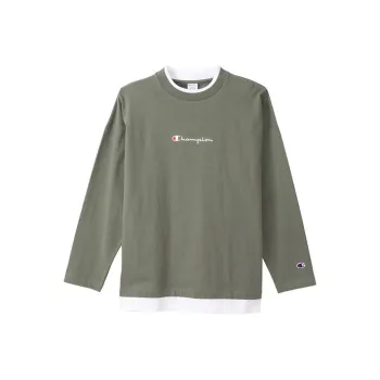 Champion Straight Long-Sleeved T-Shirt Japan Version Men's Light Green