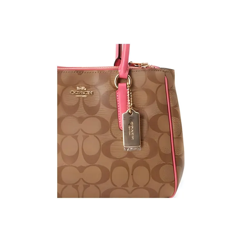 COACH Surrey PVC Handbag Briefcase Shoulder Bag Crossbody Bag Women's Coffee Monogram/Pink-3