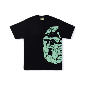 A BATHING APE Text Code Camo Side Big Ape Head Tee