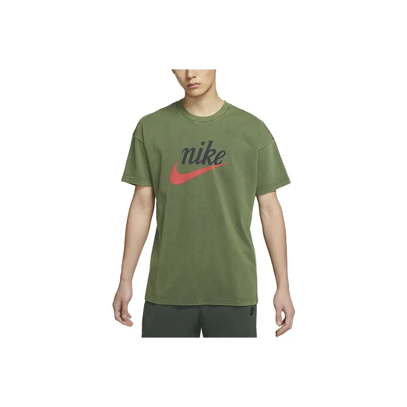 Nike Drop Shoulder Sleeve T Shirt Men's Green-0