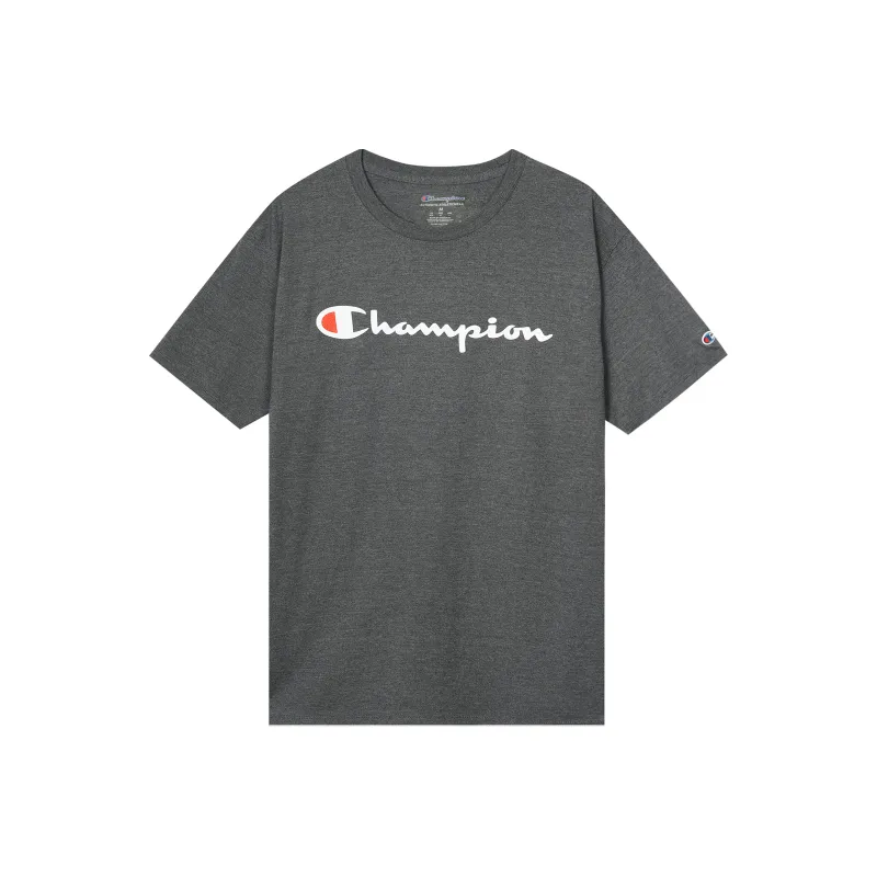 Champion Drop Shoulder Sleeve T Shirt Unisex Dark Gray US Version-0
