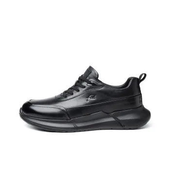 FED Breathable Lightweight Height Increasing Low Top Casual Shoes Men's Black
