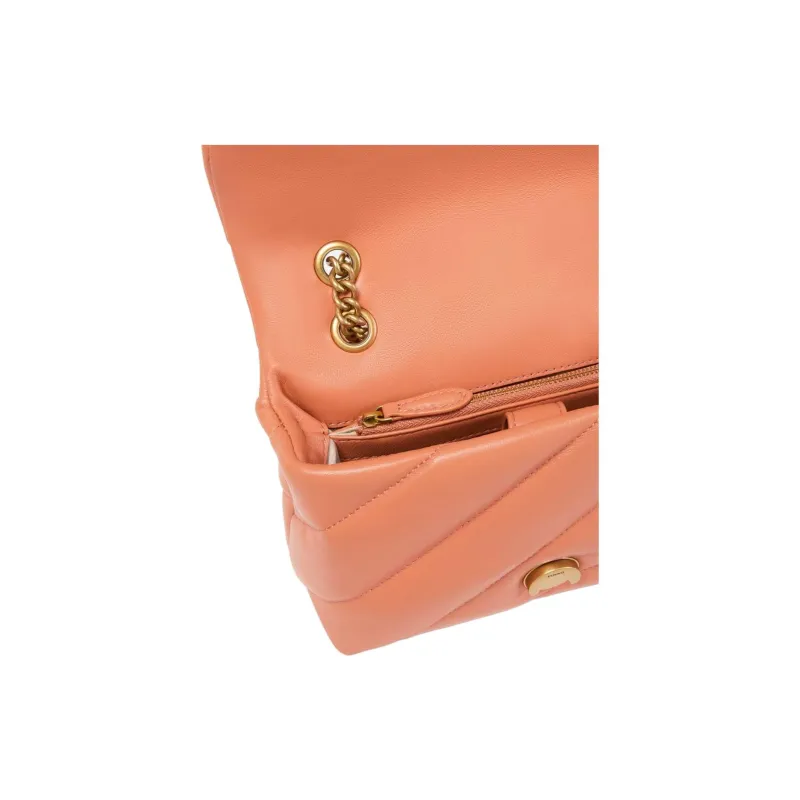 PINKO Love Bag Puff Sheepskin Shoulder Bag Mini Women's Orange-3