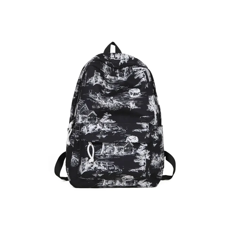 KAMLUI Nylon Backpack Regular Unisex White/Black/Blue-7