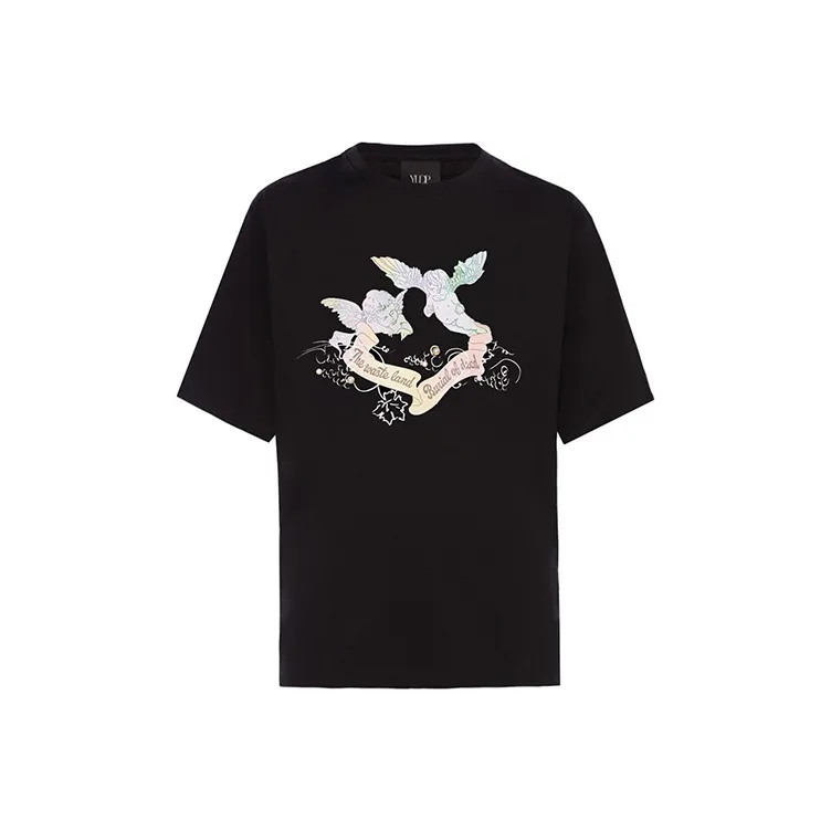 YLDP Straight T Shirt Unisex Black-0