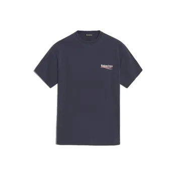 Balenciaga T Shirt Loose Fit Style Unisex Navy Blue