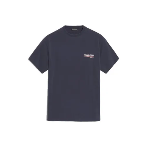 Balenciaga T-Shirt Loose Fit Style Unisex Navy Blue