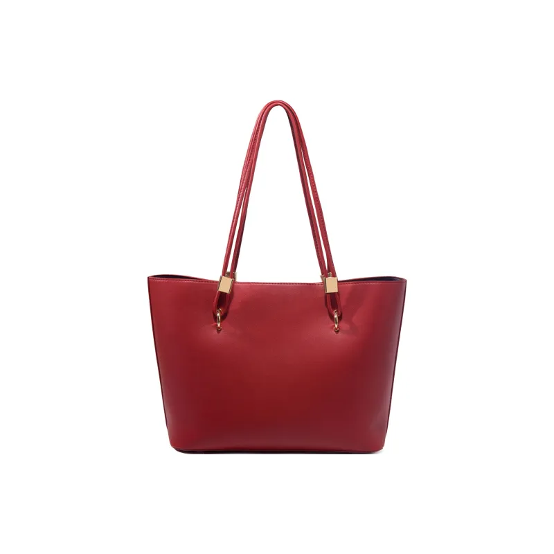 HACIN PU Handbag Shoulder Bag Regular Women's Black/Red-1