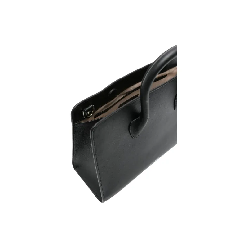 Strathberry Calfskin Tote Bag Shopping Bag Handbag Medium Size Women's Black-2