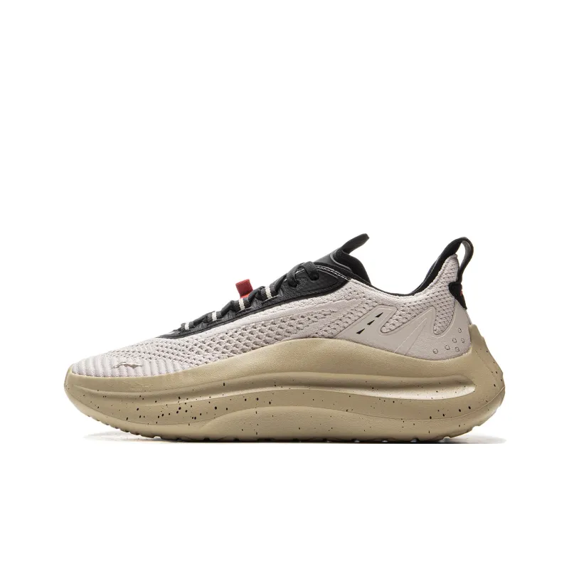 LiNing Cloud Wave Cushioning, Slip Resistant, And Abrasion Resistant Low Top Casual Shoes Men's Gray-0