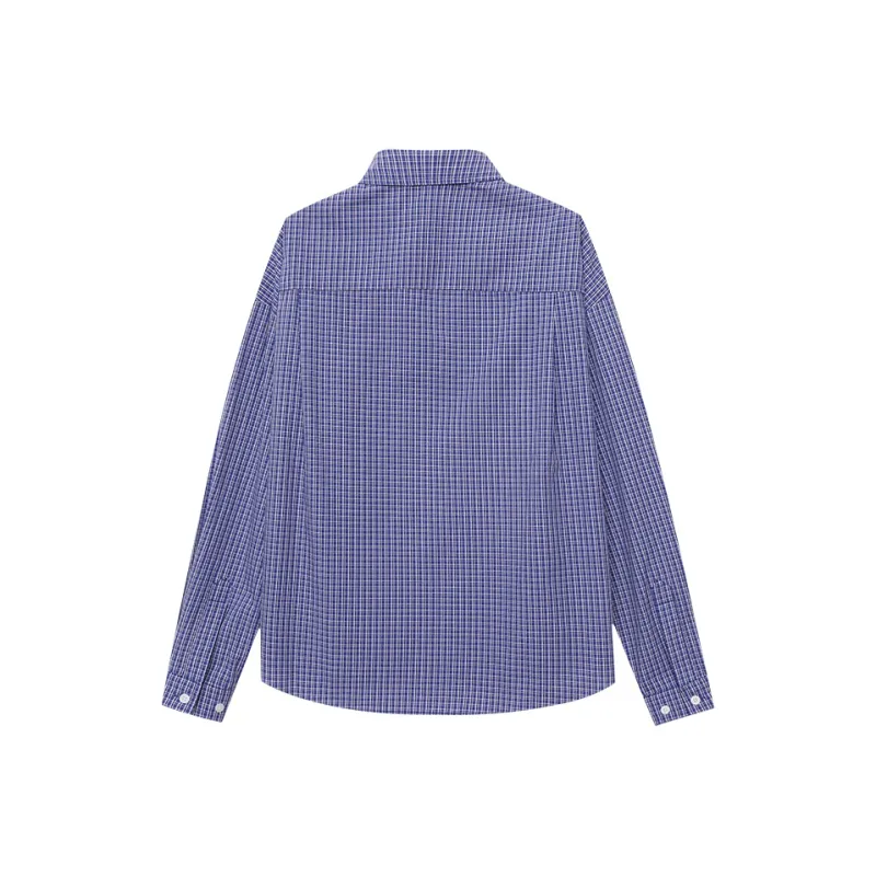 CHARM PICK Shirt Women's Blue Plaid-1