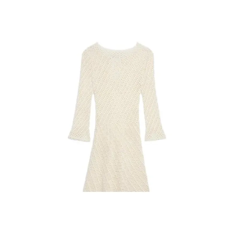 CELINE FW22 Long-Sleeved Dresses Women's Beige Yellow-3