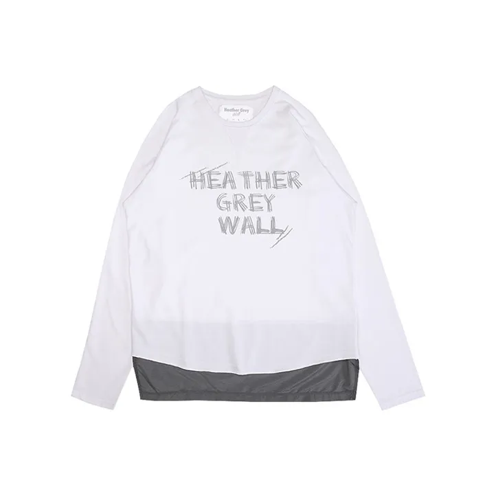 Heather Grey Wall Straight Long-Sleeved T-Shirt Unisex-2