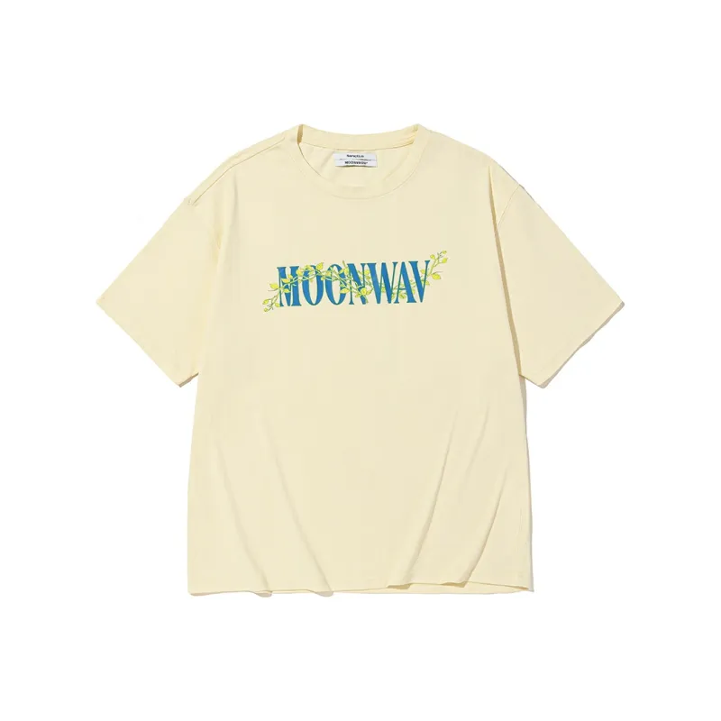 Moonwav X SENCE LA T-Shirts Unisex Beige Yellow-0