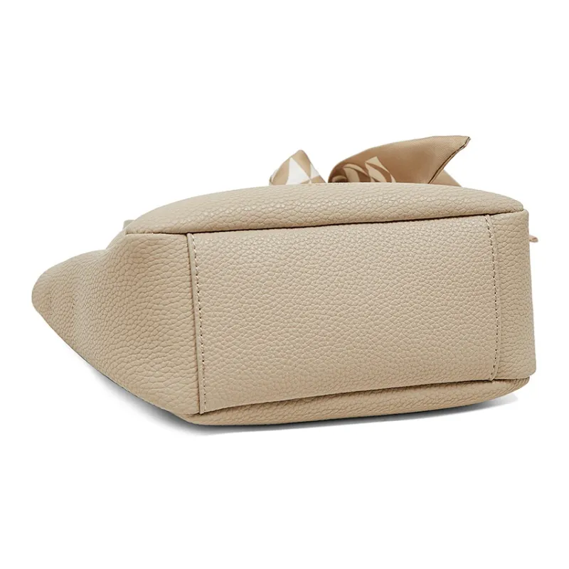 Teenmix Synthetic Leather Handbag, Basket Bag, Shoulder Bag, Crossbody Bag Regular Women's Milk Tea-4