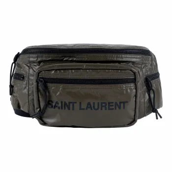 SAINT LAURENT Nux Textile, Nylon Crossbody Bag, Sling Bag, Fanny Pack Men's Khaki