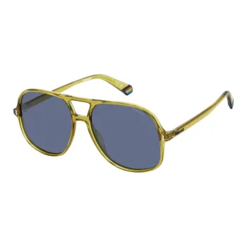 Polaroid Acetate Aviator Sunglasses Men's Yellow
