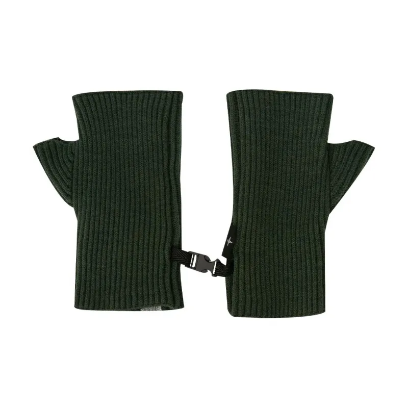 STONE ISLAND Polyurethane Knit Gloves Men's Green-2