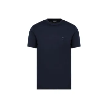 GIORGIO ARMANI Cotton interlock T shirt With Embroidered Logo