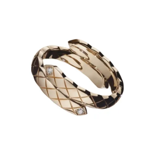 CHANEL CoCo Crush 18K Gold Rings Unisex Beige Gold