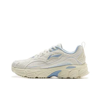 LiNing Getaway Cushioning Lightweight Rebound Low Top Casual Running Shoes Women's Beige Blue