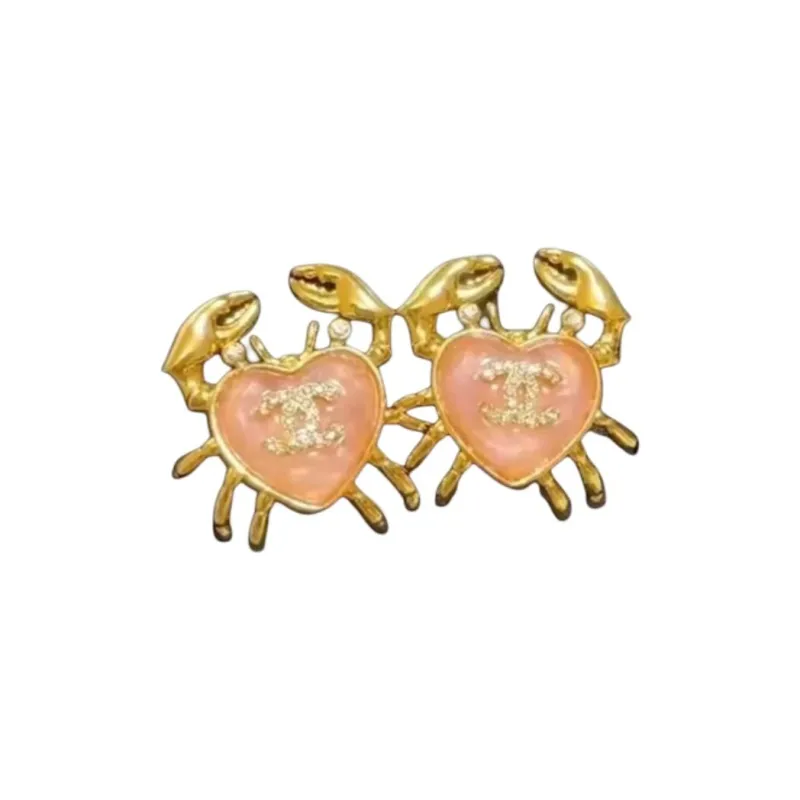 CHANEL Resin Stud Earrings Women's Gold-1