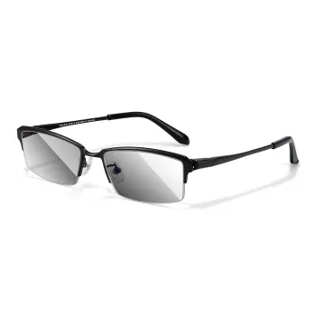 PULAIS Pure Titanium Square Sunglasses Unisex Black