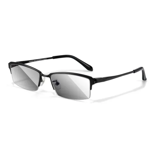 PULAIS Pure Titanium Square Sunglasses Unisex Black
