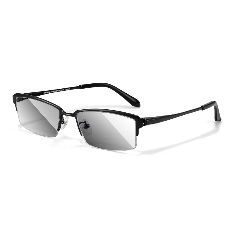 PULAIS Pure Titanium Square Sunglasses Unisex Black-0