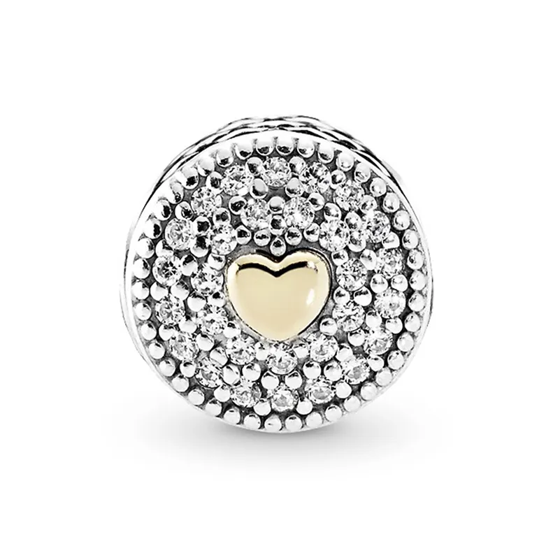 Pandora 925 Sterling Silver With 14K Gold Pendants Women's-0