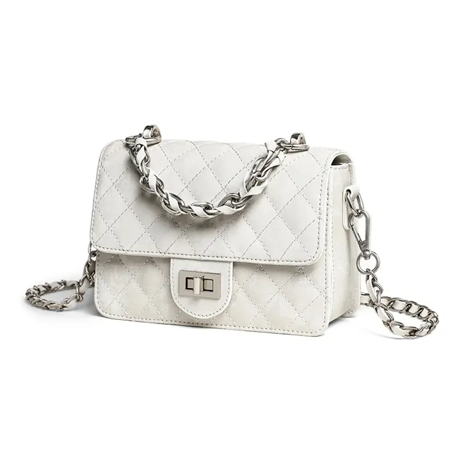 VINEY Cow Leather Shoulder Bag, Crossbody Bag Regular Women's Chinese Style White-2