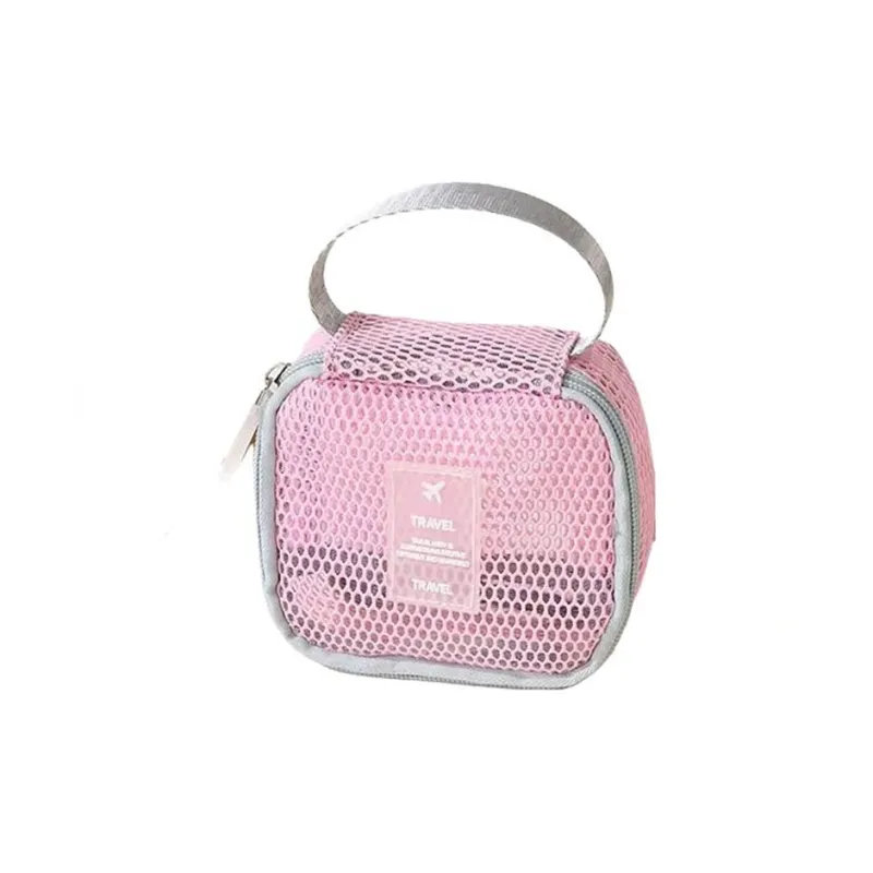 Boniu Polyester Makeup Bag Tubas Unisex Round Pink-1