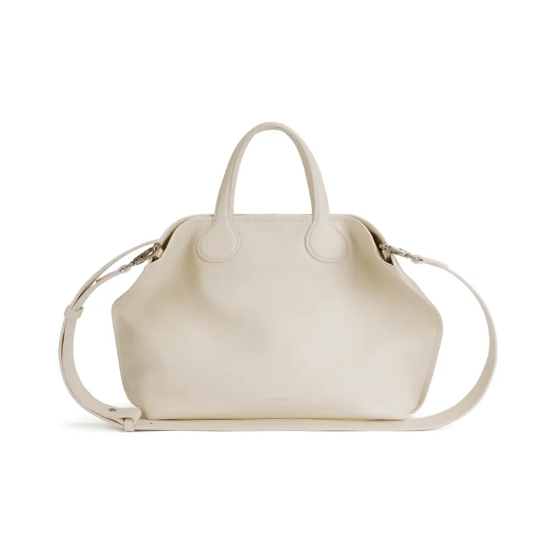 SHEPOK Cow Split Leather Shoulder Bag Crossbody Bag Handbag Women's Black/White-7