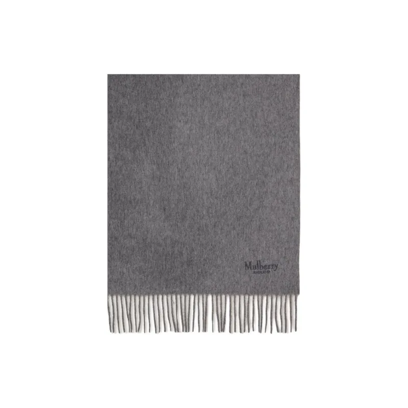 Mulberry Milu Wool Knit Scarves Unisex Gray-1