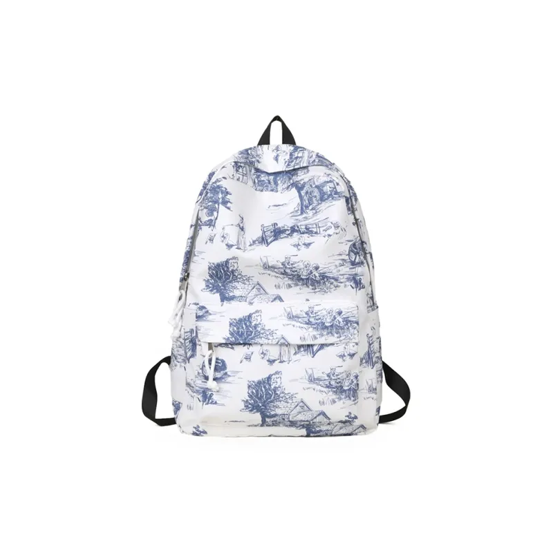 KAMLUI Nylon Backpack Regular Unisex White/Black/Blue-15