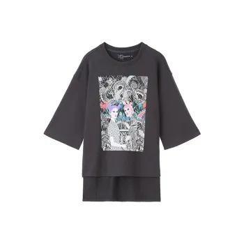 Acupuncture x Sasha Straight 3/4 Sleeved T Shirt Men's Dark Gray